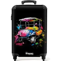 NoBoringSuitcases.com Hartschalen Handgepäck Koffer 55x35x20 cm, 36L, Graffiti Sport: Golfwagen, Reisekoffer mit 4 Rollen