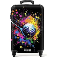 NoBoringSuitcases.com Hartschalen Handgepäck Koffer 55x35x20 cm, 36L, Graffiti Sport: Welle, Reisekoffer mit 4 Rollen