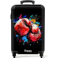 NoBoringSuitcases.com Hartschalen Handgepäck Koffer 55x35x20 cm, 36L, Graffiti Sport: Boxhandschuhe, Reisekoffer mit 4 Rollen