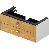 Duravit White Tulip, Waschtischunterbau wandhängend, Breite 984 x Tiefe 458mm, mit 2 Schubkästen