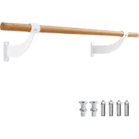 Costway 120cm Lange Ballettstange Wandmontage, Tanzstange aus Holz, inkl. Wandabstand