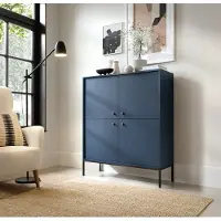 Feldmann-Wohnen Highboard Kommode Stauraumschrank 103,5cm marineblau 4-türig 77132428