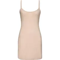 LASCANA Unterkleid , Damen, Gr. 40/42, N-Gr, beige, Obermaterial: 77% Polyamid, 23% Elasthan, unifarben, Basic, figurbetont kniefrei, Rundhals, Kleider Unterkleid, aus elastischer Microfaser-Qualität