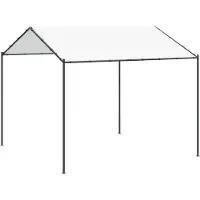 vidaXL Pavillon 4 x 4 x 2,6 m Weiß Stahl und Polyester 180 gsm