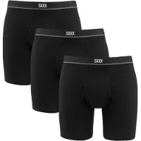 Saxx - Essential Cotton Boxer Brief Fly 3-Pack - Alltagsunterwäsche Gr S schwarz