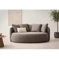 Otto Home 2,5-Sitzer "Kaarl, rundes Loungesofa, Sofa mit Kissen, perfekt gepolstert", braun, B:200cm H:90cm T:123cm, Sofas, 2 5-Sitzer, Webstoff, in fünf Farben, zeitloses Design, inkl. 5 Rückenkissen
