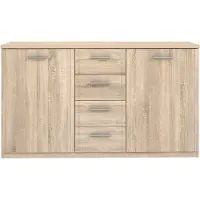 Freiraum Sideboard GLORIA Sonoma Eiche mit 4 Schubladen, Metallauszügen, 84,3x147x41 cm (HxBxT)