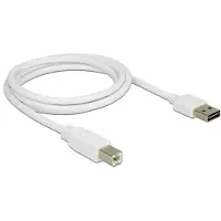 DeLOCK 1m, USB2.0-A/USB2.0-B, 1 m, USB A, USB B, USB 2.0, Stecker/Stecker, Weiß