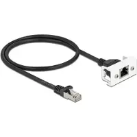 DeLOCK Netzwerk Verlängerungskabel für Easy 45 Modul S/FTP RJ45 Stecker zu RJ45 Buchse Cat.6A 50 cm schwarz, 0,5 m, Cat6a, S/FTP (S-STP), RJ-45, RJ-45, Schwarz, Weiß