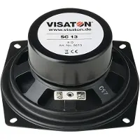 Visaton VS-SC13/8, TV/ Monitorlautsprecher, 40 W, 60 W, 8 Ohm, 91 - 13000 Hz, Schwarz