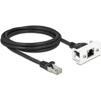 DeLOCK Netzwerk Verlängerungskabel für Easy 45 Modul S/FTP RJ45 Stecker zu RJ45 Buchse Cat.6A 2 m schwarz, 2 m, Cat6a, S/FTP (S-STP), RJ-45, RJ-45, Schwarz, Weiß