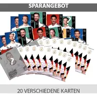 REWE EM 2020 + WM 2018 Sammelkarten - je 20 verschiedene Karten