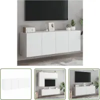The Living Store TV-Wandschränke 2 Stk. Weiß 60x30x41 cm