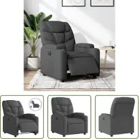 The Living Store Relaxsessel Elektrisch Dunkelgrau Stoff