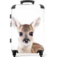 NoBoringSuitcases.com Großer Koffer - Hirsche - Tiere - Braun - Natur - Kombinationsschloss TSA - Hartschalen Trolley 4 Rollen - 72 liter - Reisekoffer - 66 cmKoffer Mittelgroß 67x43x25 cm, 72L,