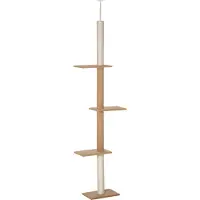 JTI Höhenverstellbarer Kratzbaum Kletterbaum Für Katzen, Spielbaum, Khaki, 43X27X228-260Cm