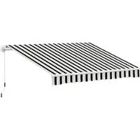 JTI Manuelle Gelenkarmmarkise Markise 4M Mit Handkurbel Balkonmarkise Sonnenschutz Wandmontage Balkon Alu Weiß+Blau 395 X 245 Cm