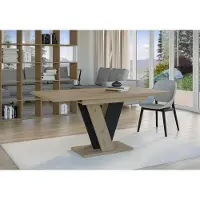 EURO-MEBLE Esstisch VINEY, Stilvoll Ausziehbar Esszimmertisch, Design Tisch, Esszimmer (Artisan + Schwarz)