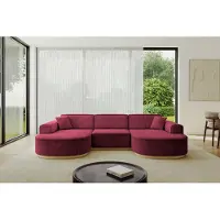ALTDECOR Ecksofa in U-Form MARI-U1-v2 - 303x171x83 cm Bordeauxrot - Corner Sofa Bett Eckcouch Couch L-Form Wohnlandschaft Cauchsofa