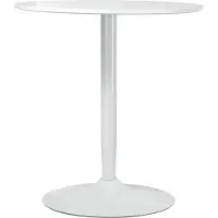 Northio Esstisch, Runder Küchentisch, Moderner Esszimmertisch Für 2 Personen, Bartisch Säulentisch Mit Stahlbein, Rutschfester Fußauflage, Ø70 X 75 Cm, Weiß
