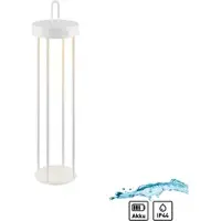 JUST LIGHT . LED-Akku-Tischleuchte Anselm, weiß, 50 cm, Eisen