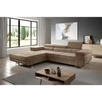 FURMEB Patryk Hojka FurMeb24 - Ecksofa MANDANA L - LINKE SEITE , Sofa mit Bettksten und Schlaffunktion - MONOLITH 09