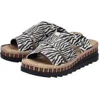 Rieker Pantolette Keilabsatz, Sommerschuh, Schlappen mit Juteumrahmung