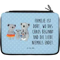 Mr. & Mrs. Panda Bleistiftetui Koala Familie - Blau Pastell - Geschenk, Family, Papa, Federmäppchen, reiseetui, Muttertag, Federmappe, Mama, Kinder, Mäppchen, Koalas