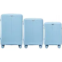 Wings 3er Koffer Set TSA Schloss Leicht Blau