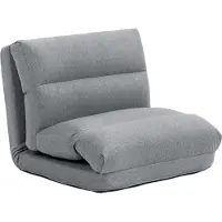 Moonbite Klappbarer Bodenstuhl mit 6 Positionen von 90 bis 180 Grad, 16 cm dicke Polsterung, vom Meditationshocker zum Gästebett, faltbar, Polyester, Grau