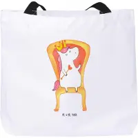 Mr. & Mrs. Panda Tote Bag Einhorn Prinzessin - Weiß - Geschenk, Strandtasche, Tragetasche, Reisetasche, Geburtstag, Monat, Geburtstagsgeschenk, Unicorn, Schultasche