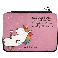 Mr. & Mrs. Panda Etui Einhorn Cocktail Design - Weiß - Geschenk, Spruch, Einhörner, Geburtstag, Mäppchen, Stiftemappe, Rum, Federmappe, Bleistiftetui, Federmäppchen