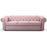 EURO-MEBLE ELEGANTES VALENTINO 3-SITZER-SOFA (Rosa - Kronos 27)