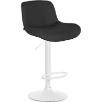 BellaFurn Moderner weißer Barhocker – Bequemer Designhocker – Höhenverstellbar und 360° drehbar | Farbe: Schwarz | Material: Staub