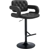 BellaFurn Designer-Barhocker mit Kunstleder – r Komfort – verstellbar und stabil | Farbe: Schwarz | Grundfarbe: Schwarz