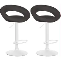 BellaFurn Barhocker-Set mit Stoffpolsterung - Küchenhocker - Höhenverstellbares und ergonomisches Design. Farbe: Dunkelgrau. Grundfarbe: Weiß