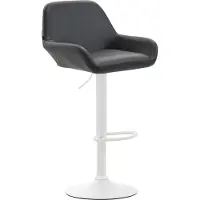 BellaFurn Barhocker Kunstleder - Hocker - 360° drehbarer Sitz, höhenverstellbar | Farbe: Schwarz | Grundfarbe: weiß