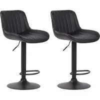 BellaFurn 2-teiliges Set aus Kunstleder-Barhockern – Stilvoll und verstellbar – Eleganter Look