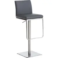 BellaFurn Barhocker Kunstleder – Multifunktionshocker – Verstellbar und drehbar für optimalen Komfort | Farbe: Grau | Grundfarbe: Edelstahl