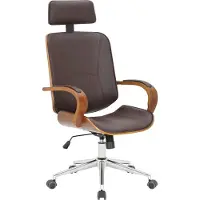 BellaFurn Ergonomischer Bürostuhl – Sitzstuhl – Verstellbarer Komfort, geeignet für Büro und Zuhause | Farbe: Walnuss/Braun