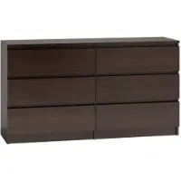 Roe furniture Kommode, Wenge-Optik, 120 cm, mit 6 Schubladen