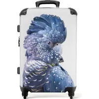 NoBoringSuitcases.com Großer Koffer - Kakadu - Blau - Tiere - Natur - Kombinationsschloss TSA - Hartschalen Trolley 4 Rollen - 72 liter - Reisekoffer - 66 cmKoffer Mittelgroß 67x43x25 cm, 72L,