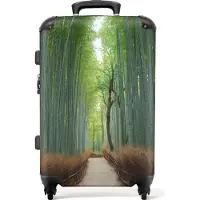 NoBoringSuitcases.com Großer Koffer - Bäume - Weg - Bambus - Gras - Natur - Kombinationsschloss TSA - Hartschalen Trolley 4 Rollen - 72 liter - Reisekoffer - 66 cmKoffer Mittelgroß 67x43x25 cm, 72L,