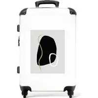 NoBoringSuitcases.com Großer Koffer - Abstrakt - Form - Gold - Kunst - Kombinationsschloss TSA - Hartschalen Trolley 4 Rollen - 72 liter - Reisekoffer - 66 cmKoffer Mittelgroß 67x43x25 cm, 72L,