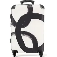 NoBoringSuitcases.com Großer Koffer - Abstrakt - Formen - Schwarz - Kreise - Kombinationsschloss TSA - Hartschalen Trolley 4 Rollen - 72 liter - Reisekoffer - 66 cmKoffer Mittelgroß 67x43x25 cm, 72L,