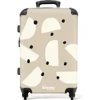 NoBoringSuitcases.com Großer Koffer - Beige - Abstrakt - Schwarz - Kunst - Kombinationsschloss TSA - Hartschalen Trolley 4 Rollen - 72 liter - Reisekoffer - 66 cmKoffer Mittelgroß 67x43x25 cm, 72L,