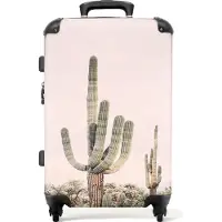 NoBoringSuitcases.com Großer Koffer - Kaktus - Grün - Natur - Pflanzen - Kombinationsschloss TSA - Hartschalen Trolley 4 Rollen - 72 liter - Reisekoffer - 66 cmKoffer Mittelgroß 67x43x25 cm, 72L,