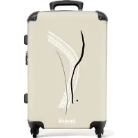 NoBoringSuitcases.com Großer Koffer - Abstrakt - Streifen - Schwarz - Weiß - Kombinationsschloss TSA - Hartschalen Trolley 4 Rollen - 72 liter - Reisekoffer - 66 cmKoffer Mittelgroß 67x43x25 cm, 72L,