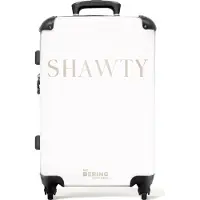 NoBoringSuitcases.com Großer Koffer - Zitate - Shawty - Weiß - Pastell - Kombinationsschloss TSA - Hartschalen Trolley 4 Rollen - 72 liter - Reisekoffer - 66 cmKoffer Mittelgroß 67x43x25 cm, 72L,