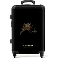 NoBoringSuitcases.com Großer Koffer - Stadtplan - Karte - Antalya - Kombinationsschloss TSA - Hartschalen Trolley 4 Rollen - 72 liter - Reisekoffer - 66 cmKoffer Mittelgroß 67x43x25 cm, 72L,